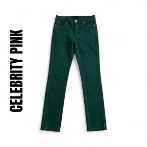 025 Celebrity Pink Dark Green Skinny Pants 26 Womens